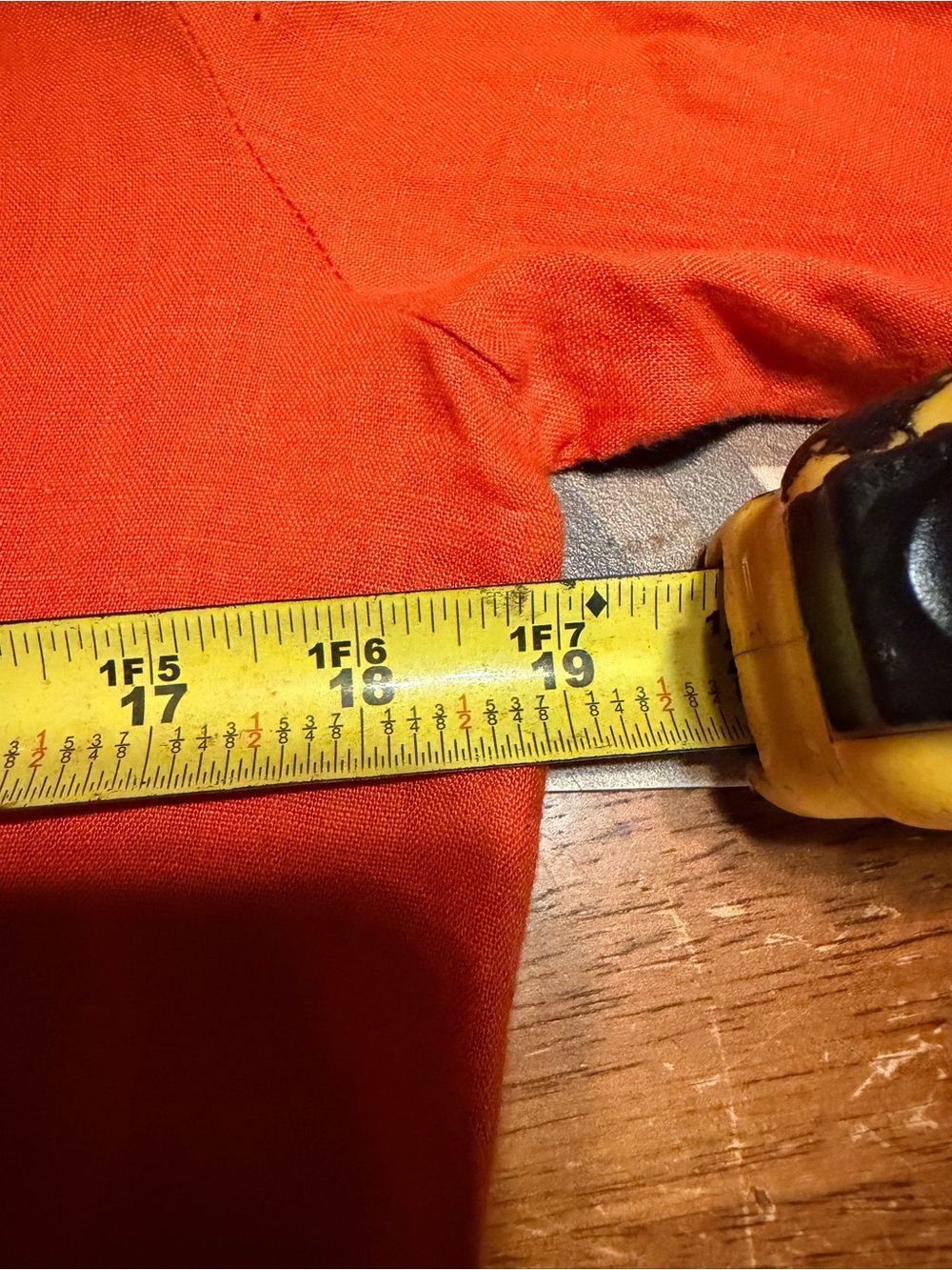 The Diva Collection Orange Pintuck Button Front Blouse XS Linen Look 3/4 Sleeve - Picture 6 of 12